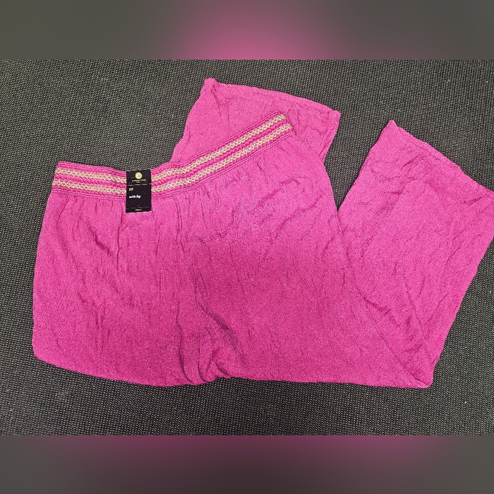 JM Collection Fuchsia Wide Leg Pants